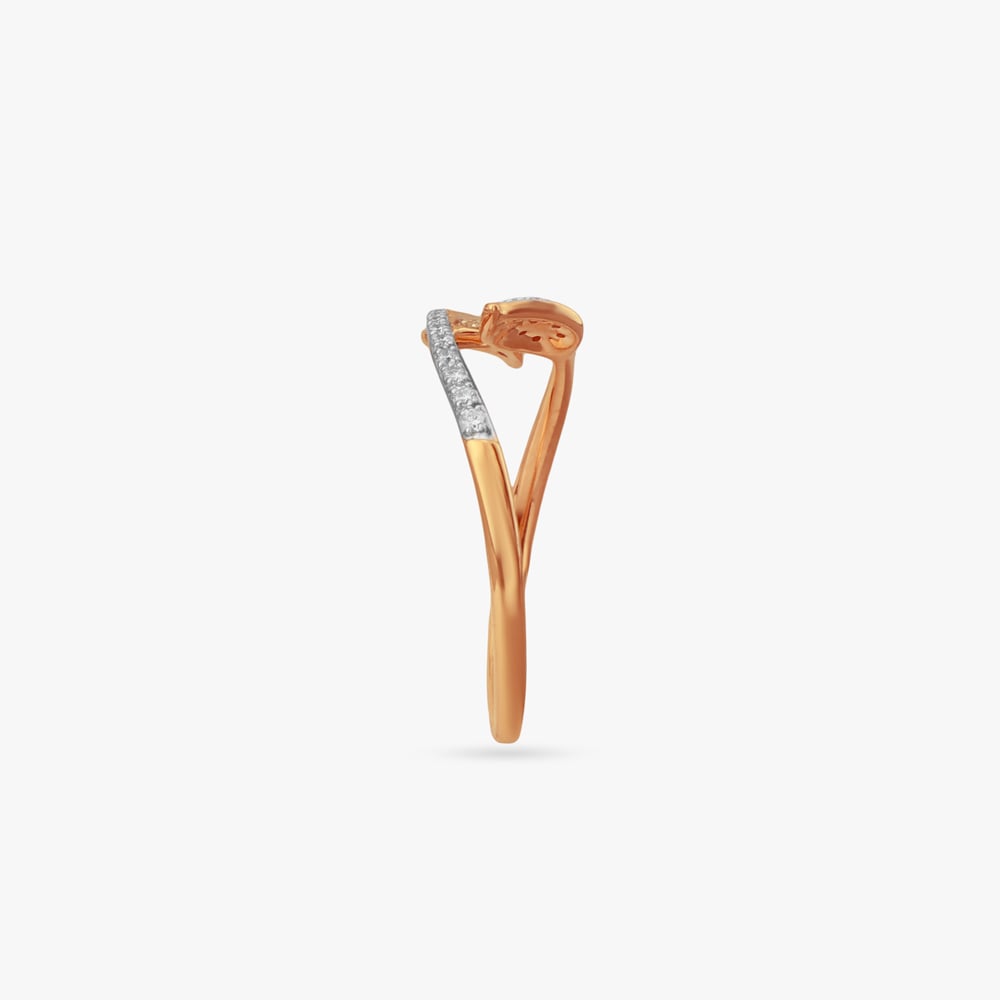 Sculpted Leaf Diamond Ring,,hi-res image number null
