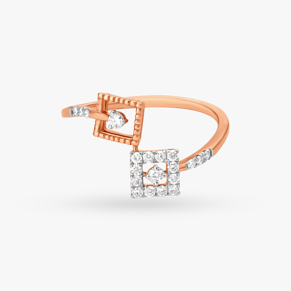 Two Square Ring Eclectic Squares Diamond Ring