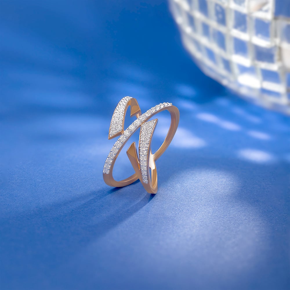 Disco Pulse Gold & Diamond Finger Ring,,hi-res image number null