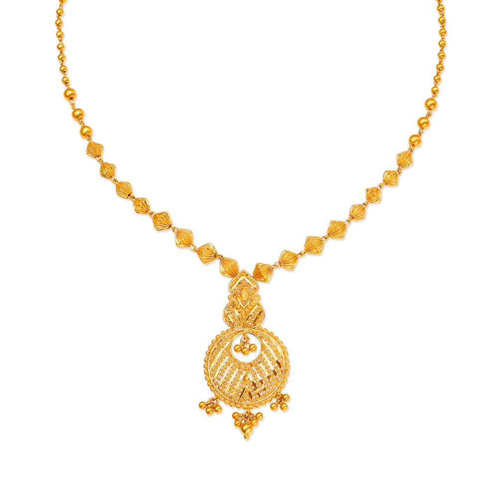 Traditional Majestic Gold Pendant With Chain,,hi-res image number null