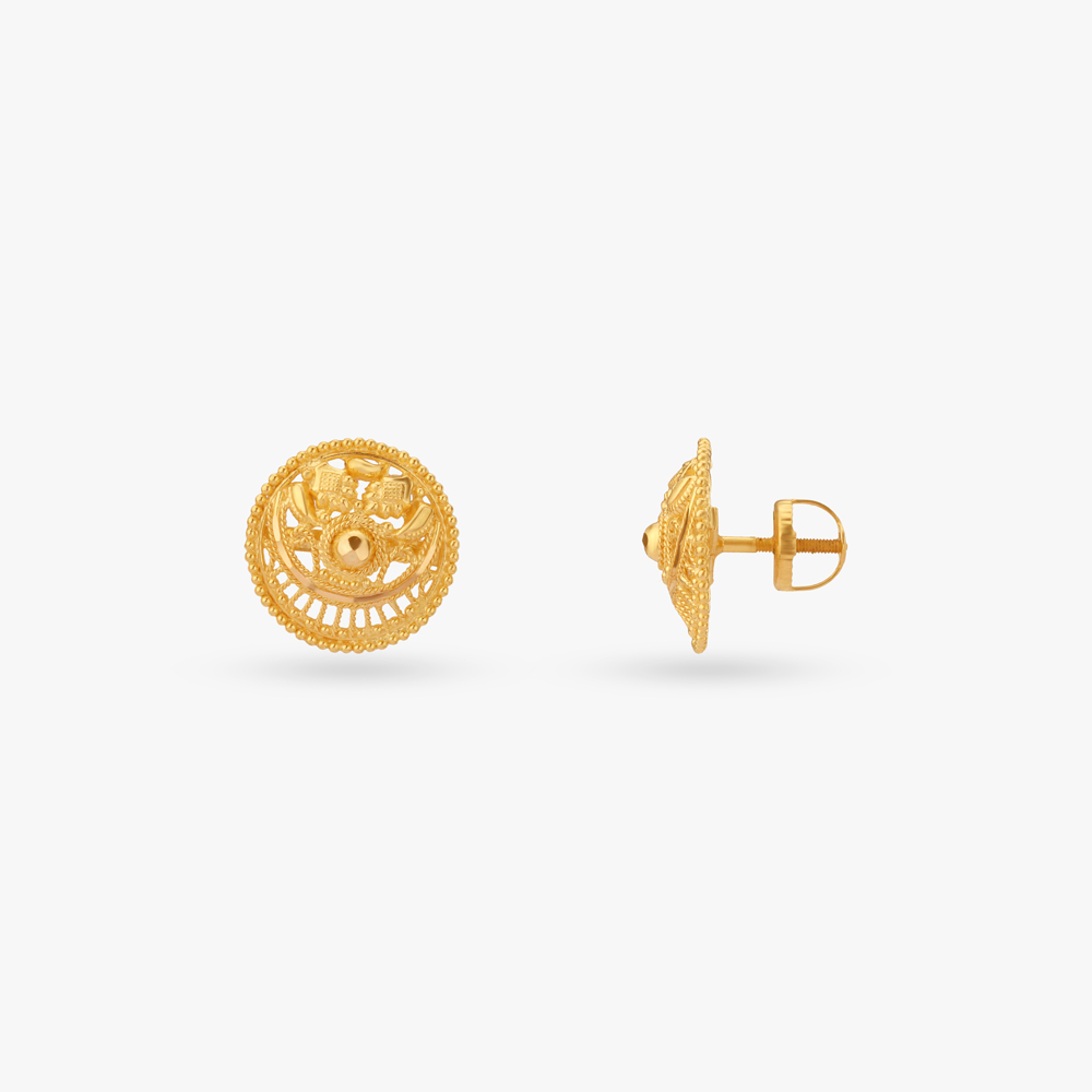 Medallion Radiance Gold Stud Earrings,,hi-res image number null