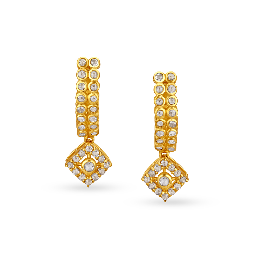 Stone Studded Hoop Earrings by Tanishq