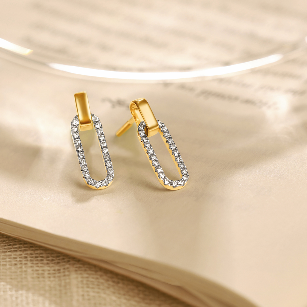 Radiant Bond Diamond Drop Earrings by Tanishq