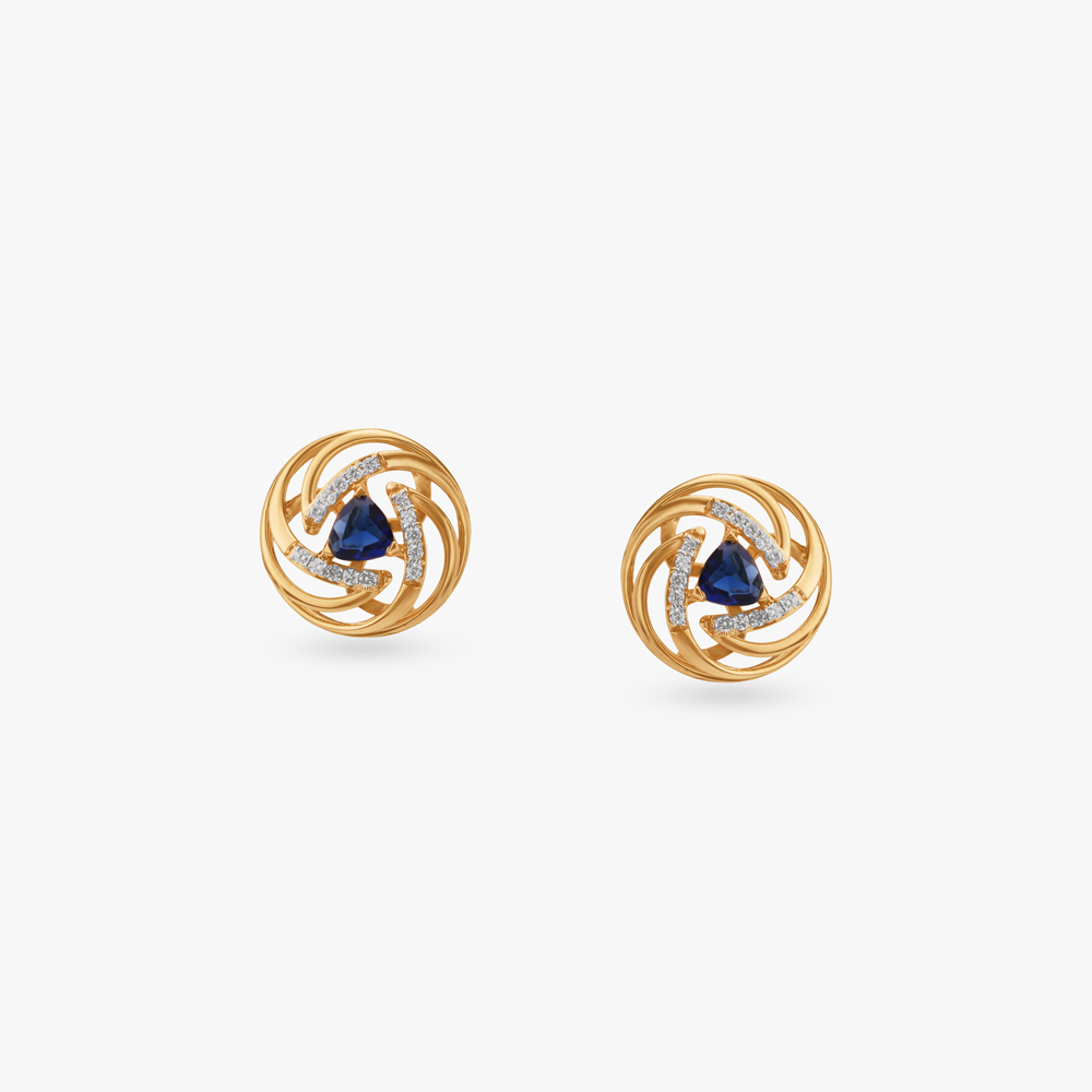 Midnight Spin Diamond Stud Earrings by Tanishq