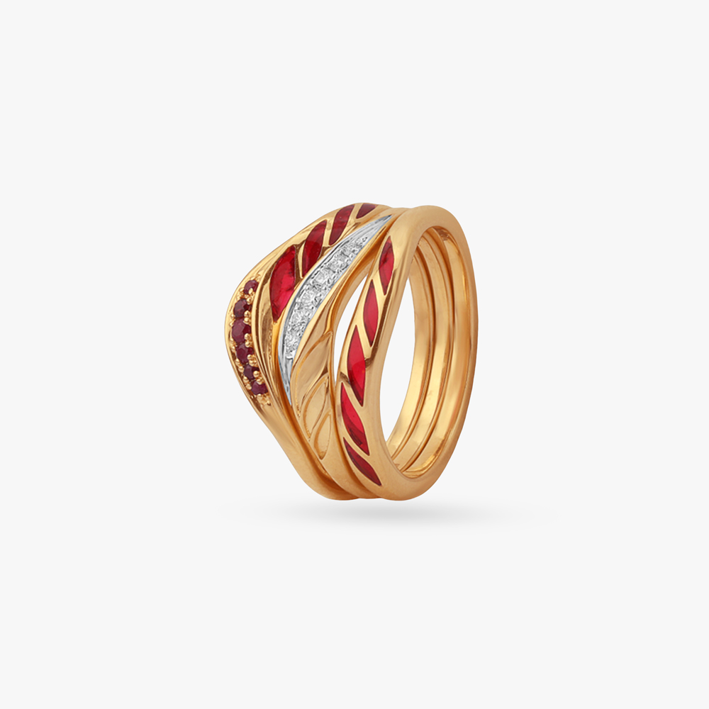 Stepping Stackable Diamond Ring by Tanishq