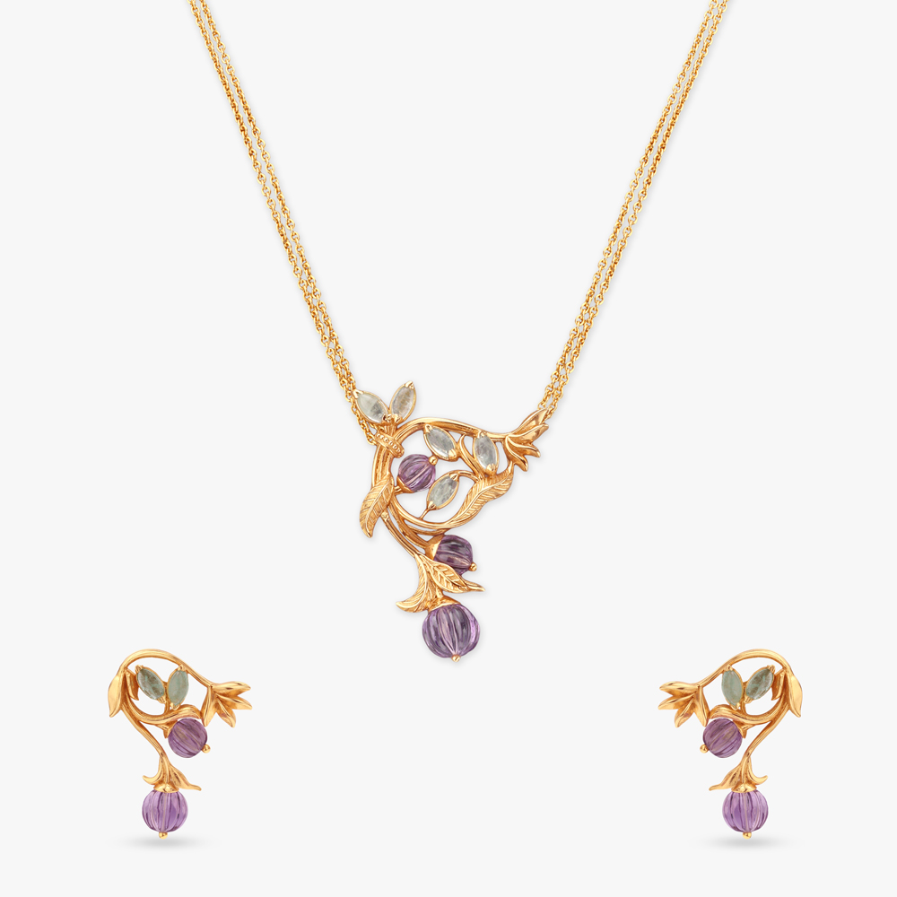 Orchard Swing Gold Necklace Set by Tanishq