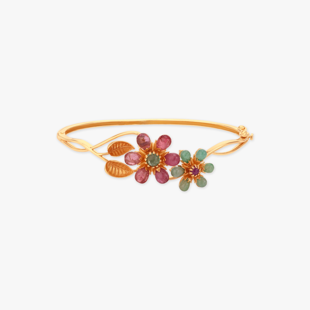 Petal Trail Gold Bangle by Tanishq