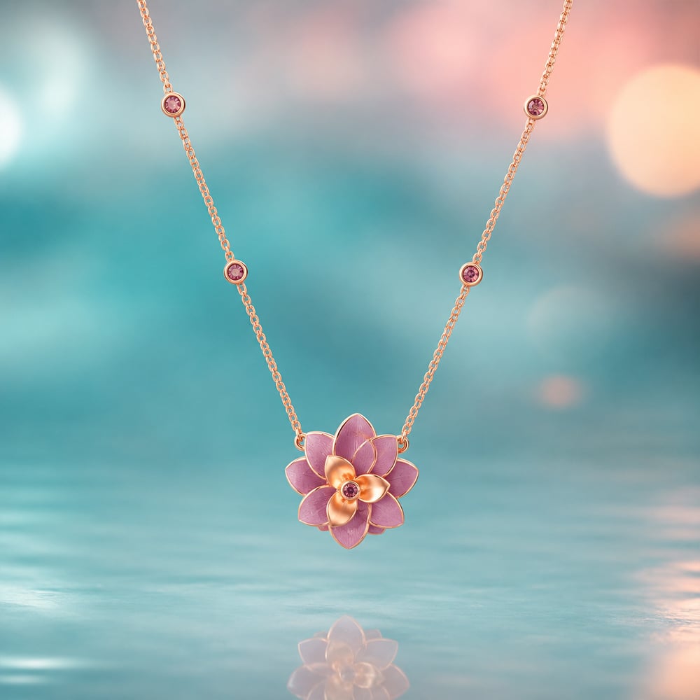 Blossom Trail Tourmaline Pendant with Chain by Tanishq