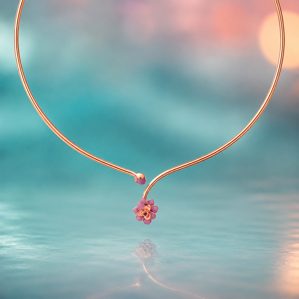 Roselight Lotus Gold Necklace by Tanishq