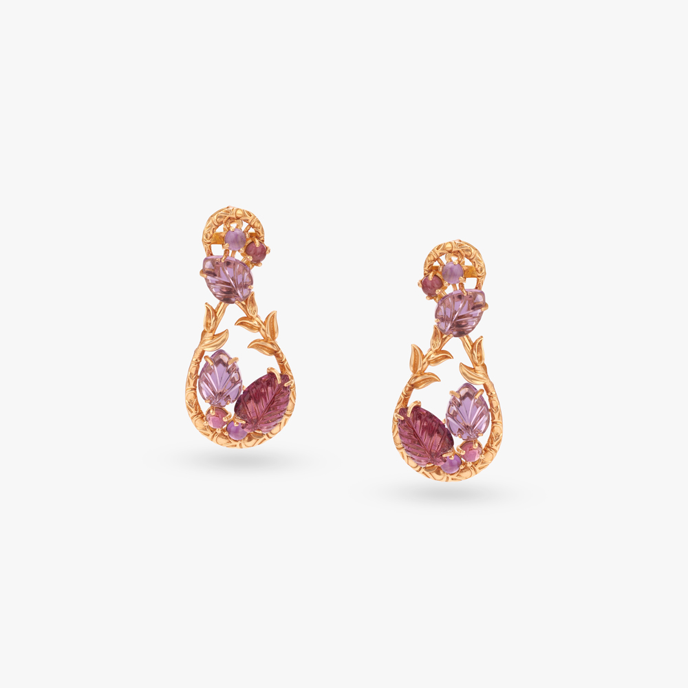 Tropical Canopy Gold Drop Earrings by Tanishq