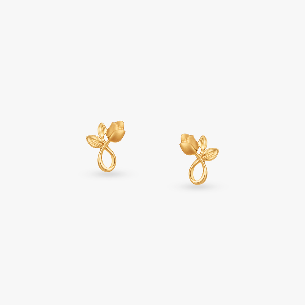 Sweet Blossom Gold Stud Earrings for Kids by Tanishq