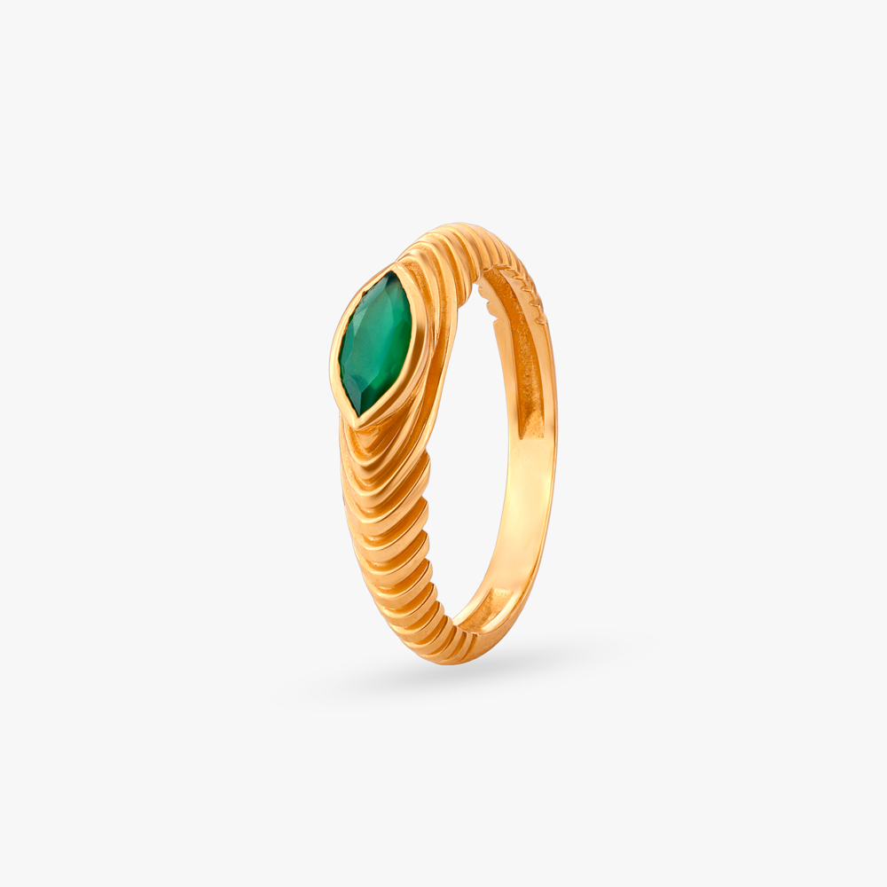 Verdant Gaze Gold Ring by Tanishq