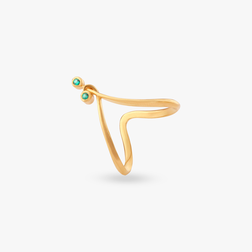 Twin Sparkle Gold Ring by Tanishq