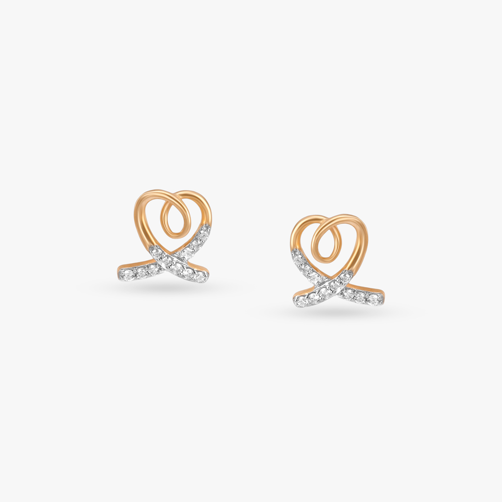 Love Knot Diamond Stud Earrings by Tanishq