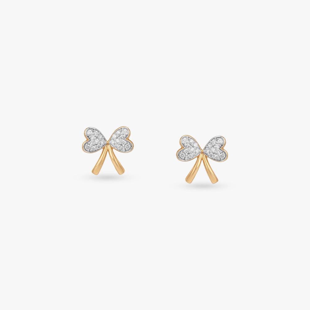 Twinkle Bow Diamond Stud Earrings for Kids by Tanishq